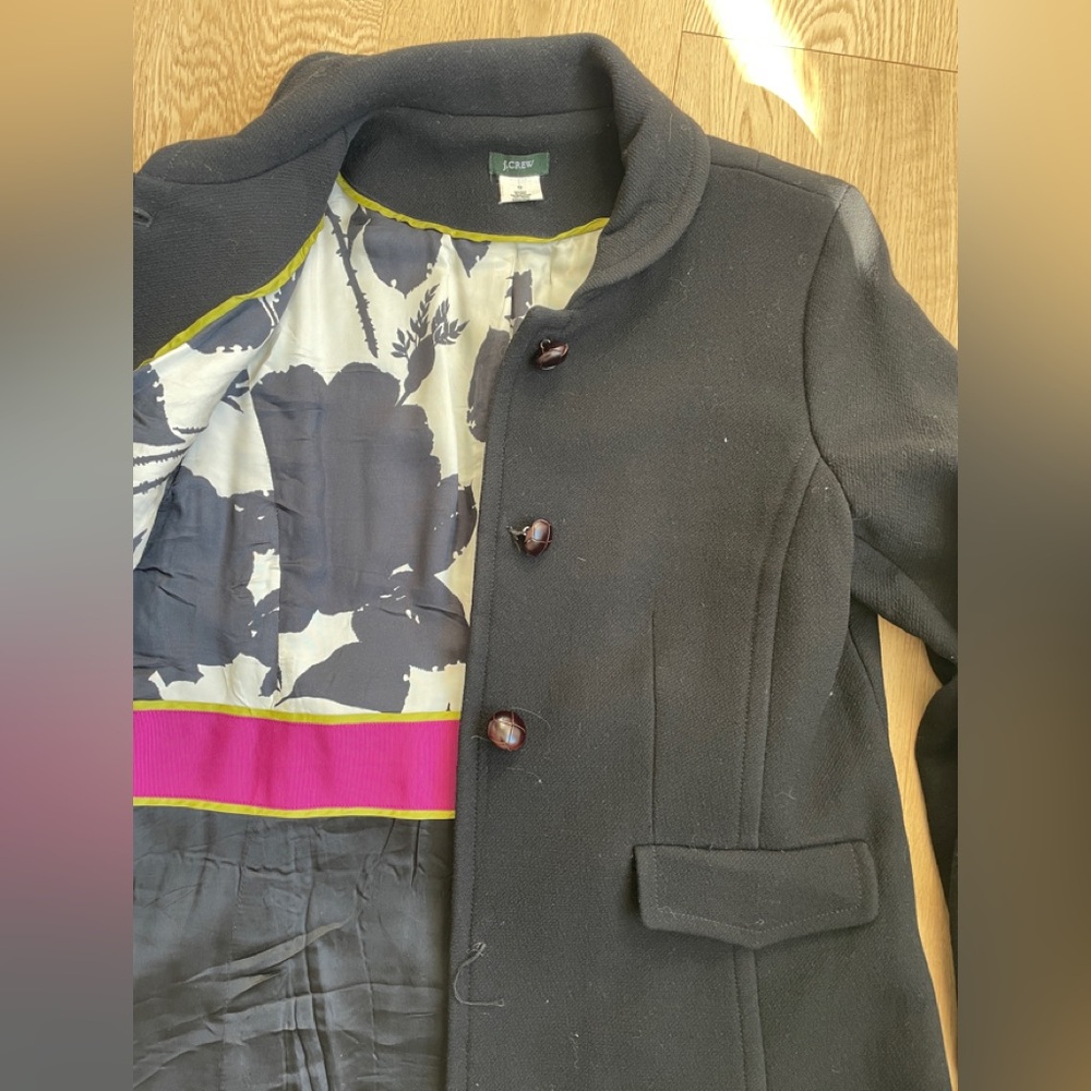 J Crew  Elegant Black pea Coat - Picture 6 of 9